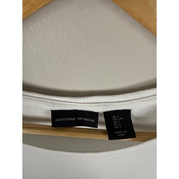 Adrienne Vittadini Womens White Sleeveless Tank Top Size Large Lightweight Cotto - Picture 3 of 10